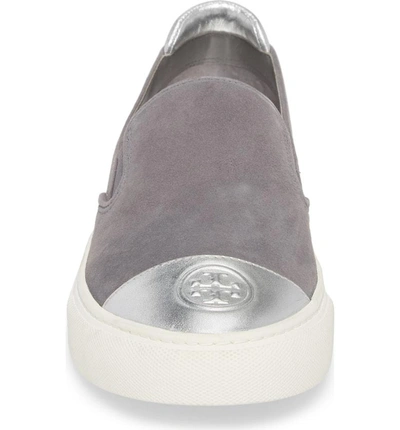 Shop Tory Burch Colorblock Slip-on Sneaker In Carbon/ Silver