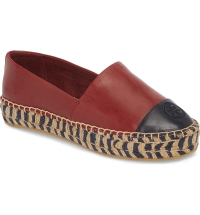 Shop Tory Burch Colorblock Platform Espadrille In Tuscan Wine/tory Navy