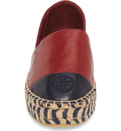 Shop Tory Burch Colorblock Platform Espadrille In Tuscan Wine/tory Navy