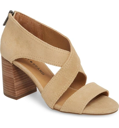 Shop Lucky Brand Vidva Strappy Sandal In Travertine Suede