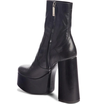 Shop Saint Laurent Billy Kangaroo Leather Platform Boot In Black Leather