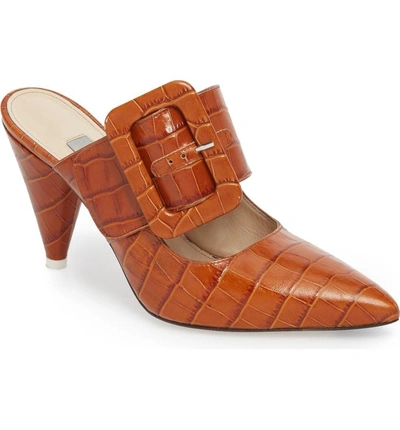 Shop Attico Chloe Buckled Mary Jane Mule In Brown