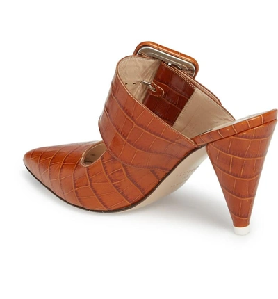 Shop Attico Chloe Buckled Mary Jane Mule In Brown