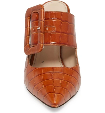 Shop Attico Chloe Buckled Mary Jane Mule In Brown