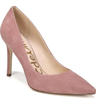 Shop Sam Edelman Hazel Pointy Toe Pump In Dusty Rose Suede