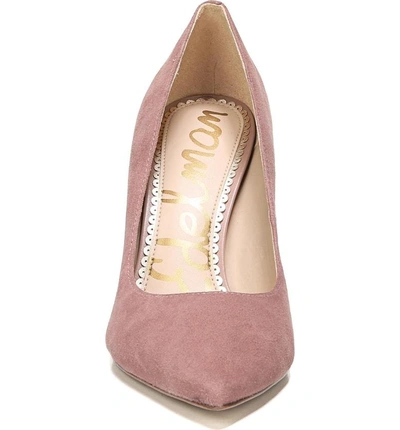 Shop Sam Edelman Hazel Pointy Toe Pump In Dusty Rose Suede