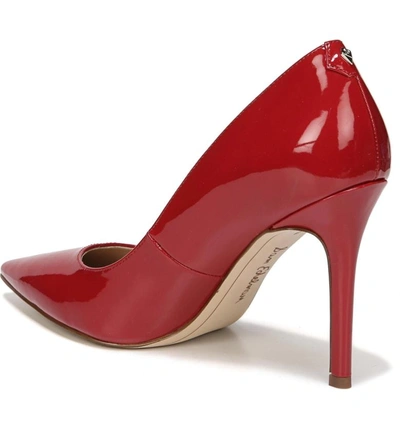 Shop Sam Edelman Hazel Pointy Toe Pump In True Red Patent Leather
