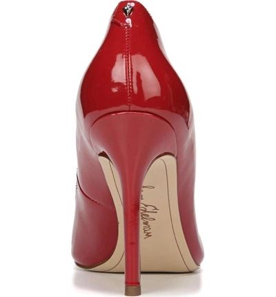 Shop Sam Edelman Hazel Pointy Toe Pump In True Red Patent Leather