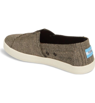 Shop Toms Avalon Slip-on Sneaker In Black Metallic Woven