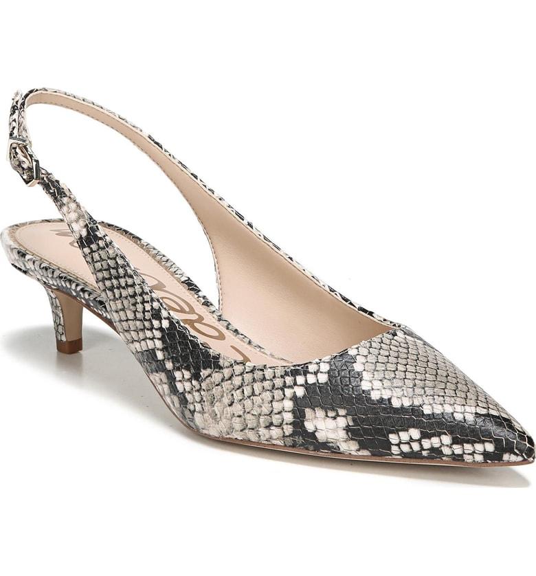 snake print slingbacks