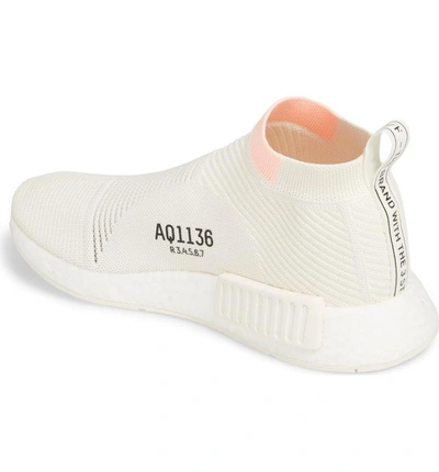 Shop Adidas Originals Nmd Cs1 Primeknit Sneaker In Cloud White/ Clear Orange