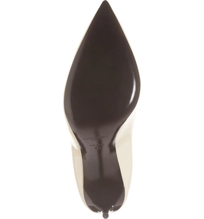 Shop Saint Laurent Teddy Pointy Toe Pump In Porcelain