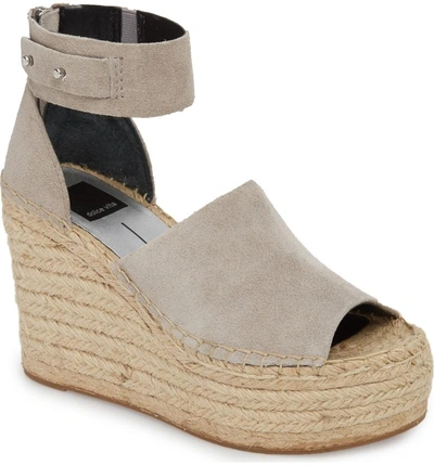 Shop Dolce Vita Straw Wedge Espadrille Sandal In Smoke