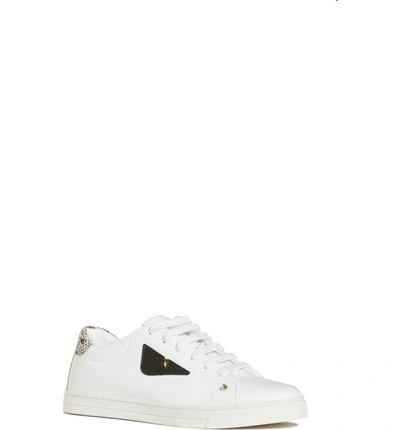 Shop Fendi Bugs Sneaker In White/ Snakeprint