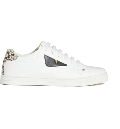 Shop Fendi Bugs Sneaker In White/ Snakeprint
