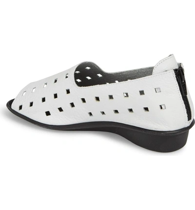 Shop Sesto Meucci 'evonne' Cutout Open-toe Flat In White Leather