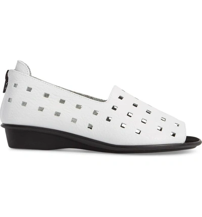 Shop Sesto Meucci 'evonne' Cutout Open-toe Flat In White Leather