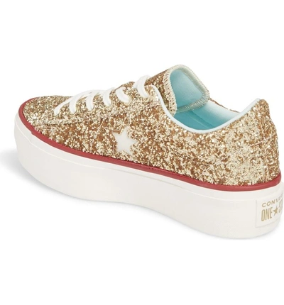 Shop Converse X Chiara Ferragni One Star Glitter Platform Sneaker In Gold