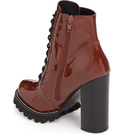 Shop Jeffrey Campbell 'legion' High Heel Boot In Brown Patent Leather