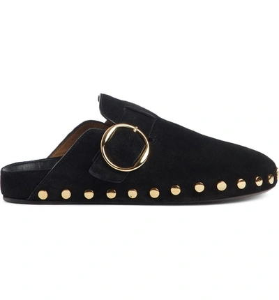 Shop Isabel Marant Flat Mirvin Studded Buckle Mule In Black