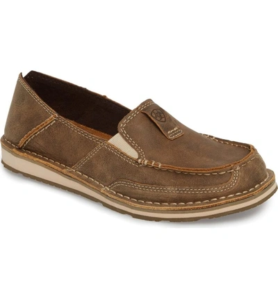 Shop Ariat Cruiser Slip-on Loafer In Brown Bomber Leather