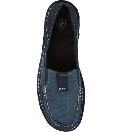 Shop Ariat Cruiser Slip-on Loafer In Navy Eclipse/ Blue Zebra Suede