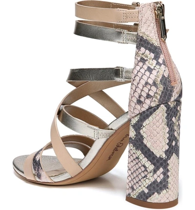 Shop Sam Edelman Yema Block Heel Sandal In Natural/ Pink/ Jute