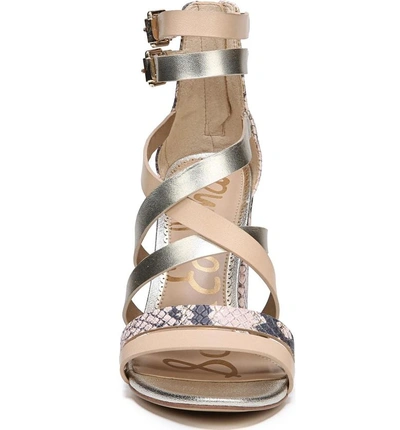 Shop Sam Edelman Yema Block Heel Sandal In Natural/ Pink/ Jute