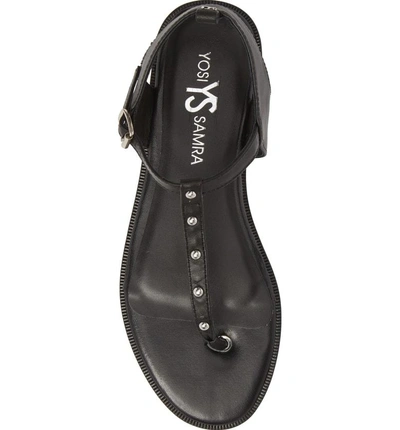 Shop Yosi Samra Calliste Sandal In Black/ Silver Studs