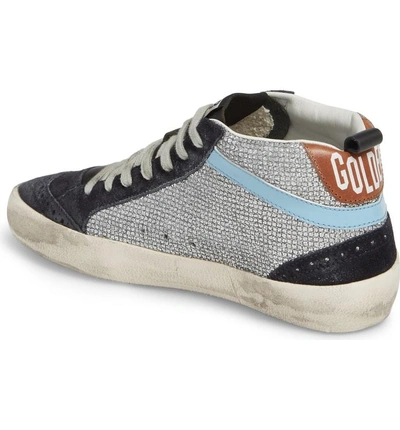 Shop Golden Goose Mid Star Lace-up Sneaker In Silver/ White