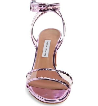 Shop Tabitha Simmons Leticia Clear Ankle Strap Sandal In Pink