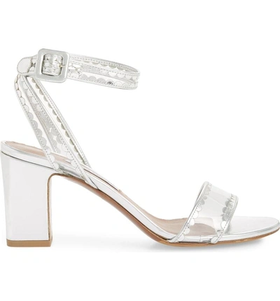 Shop Tabitha Simmons Leticia Clear Ankle Strap Sandal In Silver