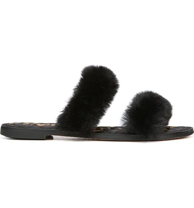 Shop Sam Edelman Griselda Faux Fur Slide Sandal In Black Faux Fur