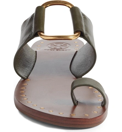 Brannan Flat Studded Leather Slide Sandals In Leccio