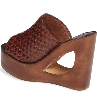 Shop Jeffrey Campbell Comeback Wedge In Cognac Leather