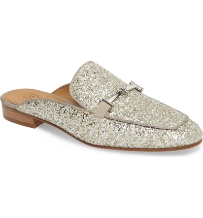 Shop Tory Burch Amelia Loafer Mule In Silver/ Silver