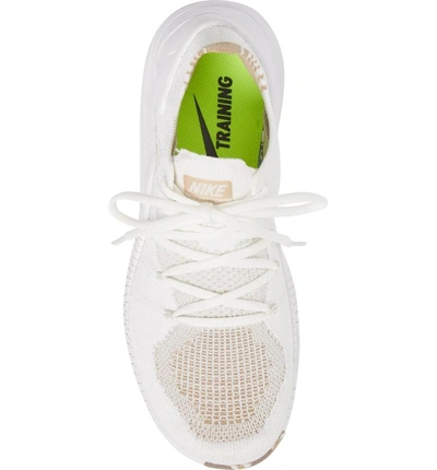 Shop Nike Free Tr Flyknit 3 Training Shoe In White/ White/ Sand