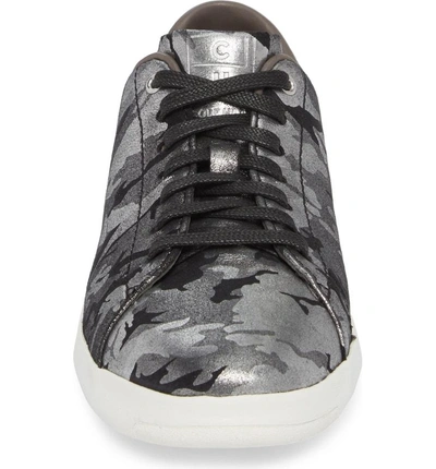 Shop Cole Haan Grandpro Tennis Shoe In Black Camo Leather