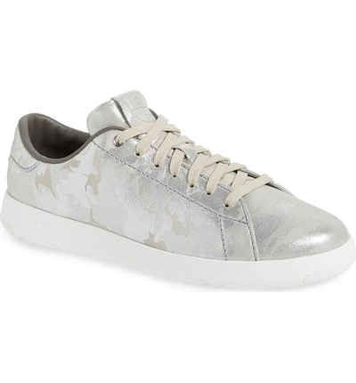 Shop Cole Haan Grandpro Tennis Shoe In Dove Metallic Camo Leather