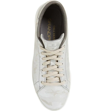 Shop Cole Haan Grandpro Tennis Shoe In Dove Metallic Camo Leather