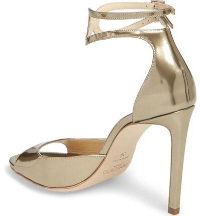 Shop Jimmy Choo Lane Ankle Strap Sandal In Gold