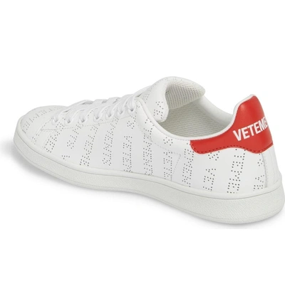 Shop Vetements Perforated Sneaker In White Red