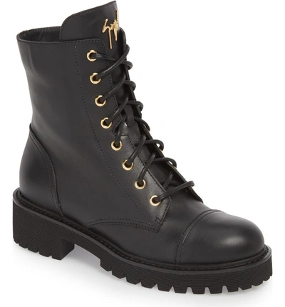 Shop Giuseppe Zanotti Combat Boot In Black
