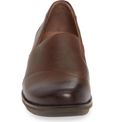 Shop Dansko Dankso Julia Wedge Slip-on In Brown Burnished Nubuck Leather