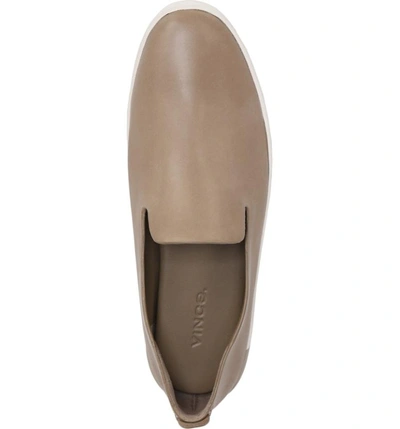 Shop Vince Vero Sneaker In Warm Taupe Matte Leather