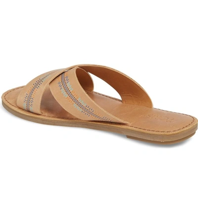 Shop Toms Viv Sandal In Honey Leather/ Embossed