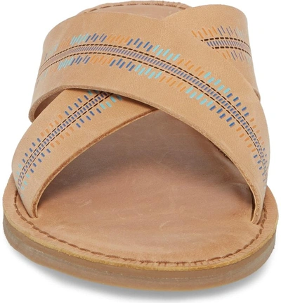 Shop Toms Viv Sandal In Honey Leather/ Embossed