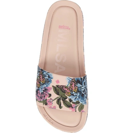 Shop Melissa Beach Iii Slide Sandal In Sand Flower