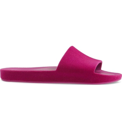 Shop Melissa Beach Iii Slide Sandal In Pink Flocked