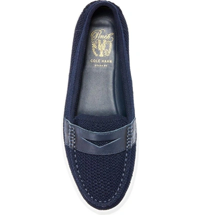 Shop Cole Haan Pinch Stitchlite(tm) Loafer In Navy/ White Fabric